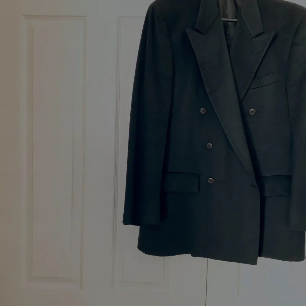 NORDSTROM CLASSICS 100% Cashmere Double Breasted Sport Jacket Black Men’s